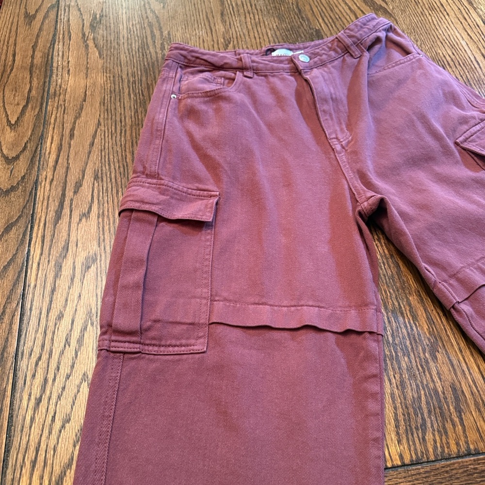 Princess Polly Burgundy Cargo Pants Women’s US 6 Utility Straight Leg
